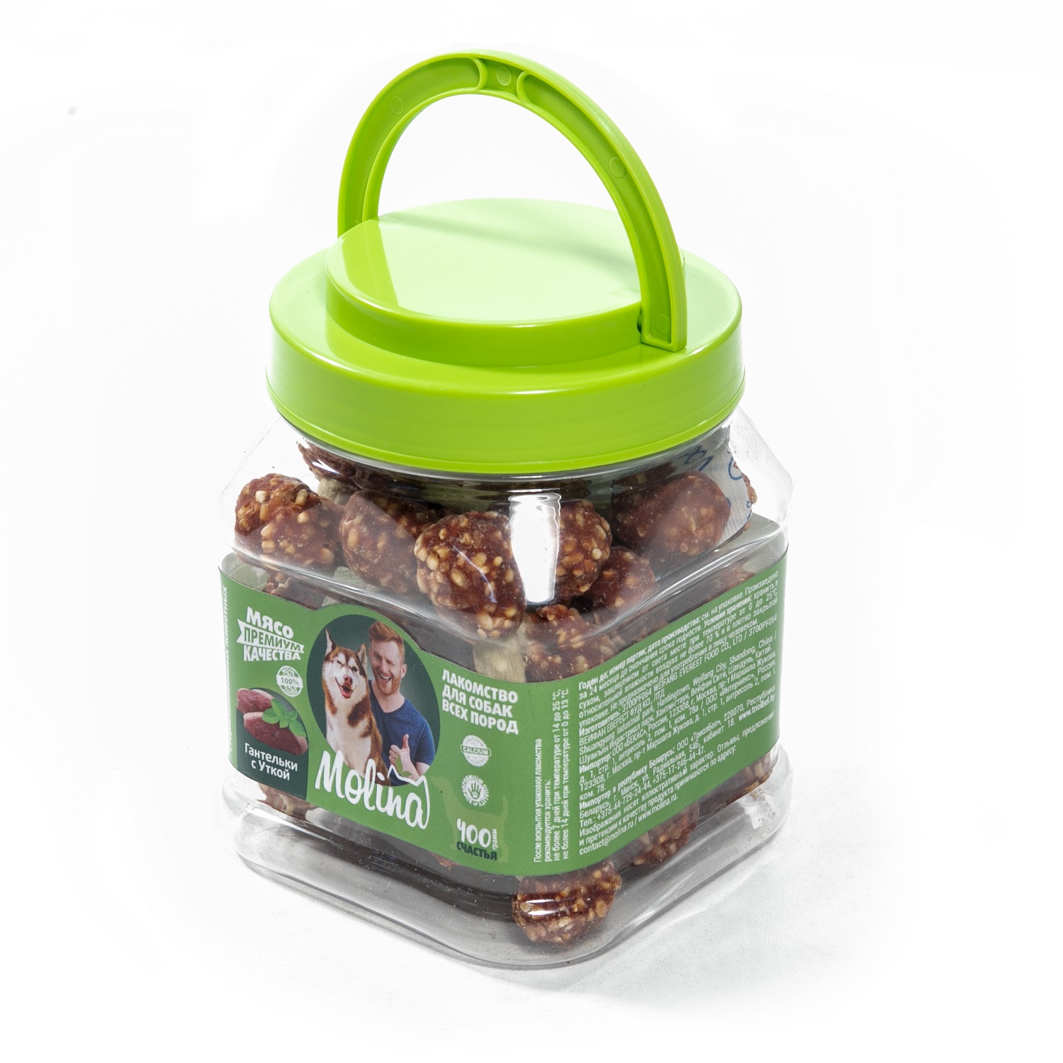Лакомство для собак Molina Гантельки с уткой 400г - фото 3