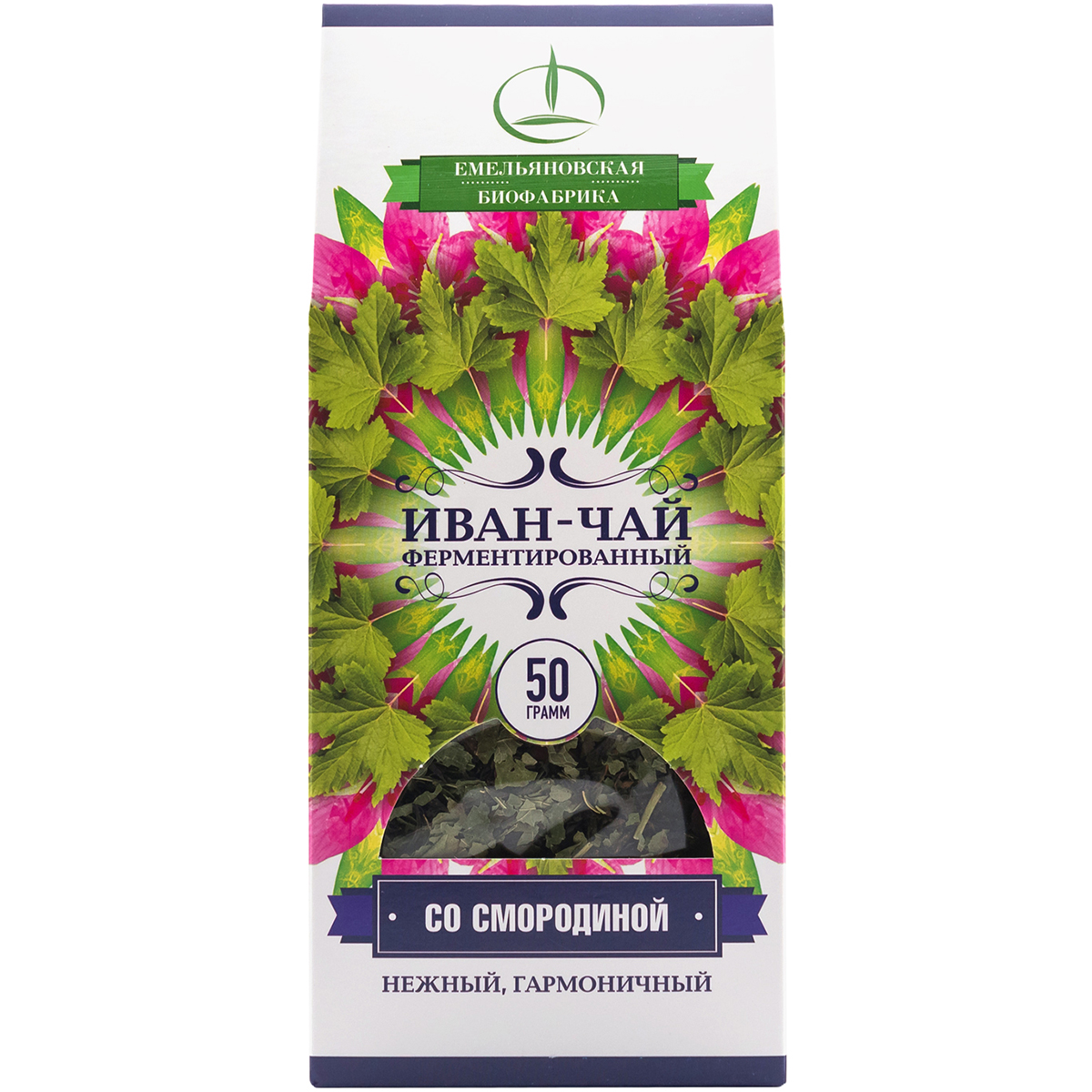 Иван-чай Емельяновская Биофабрика с листьями смородины ферментированный 50 г - фото 1