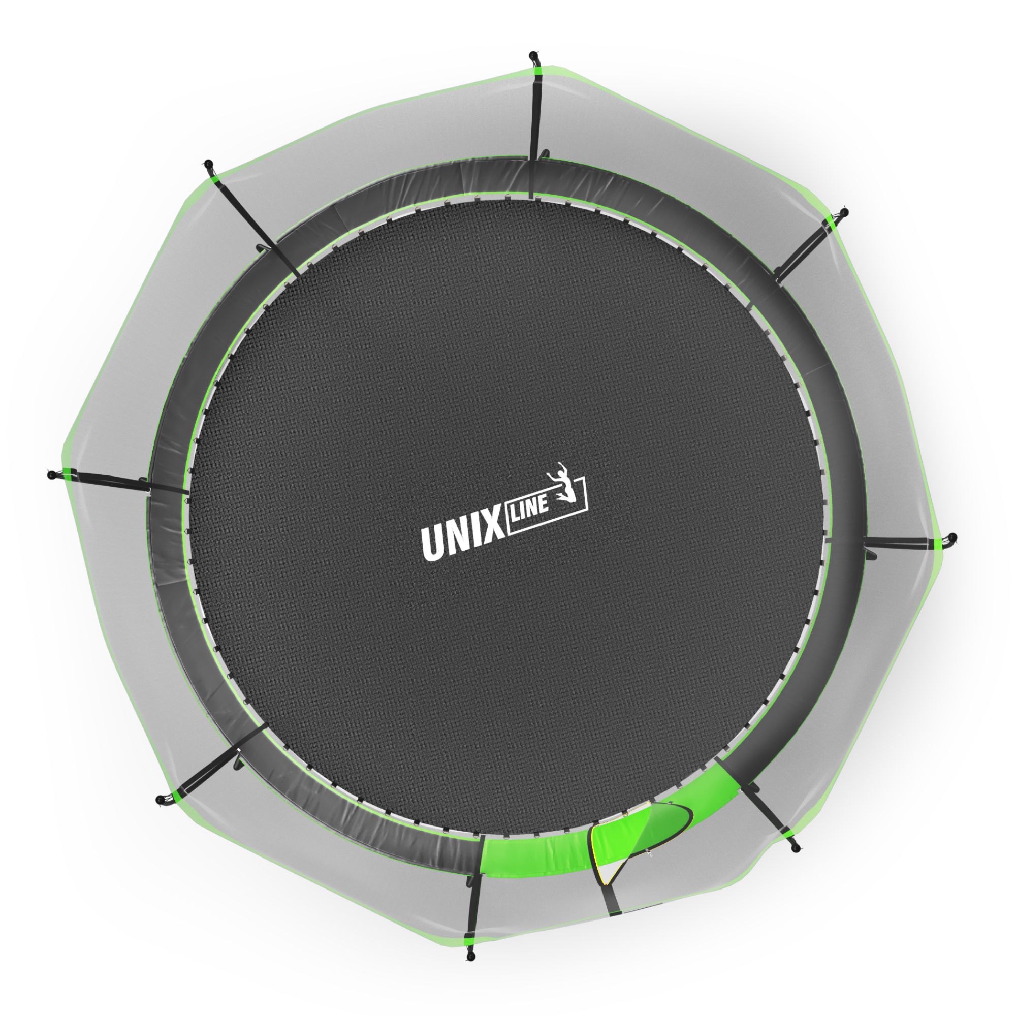 Батут каркасный UNIX line Ufo 12 ft Green диаметр 366 см до 150 кг - фото 13