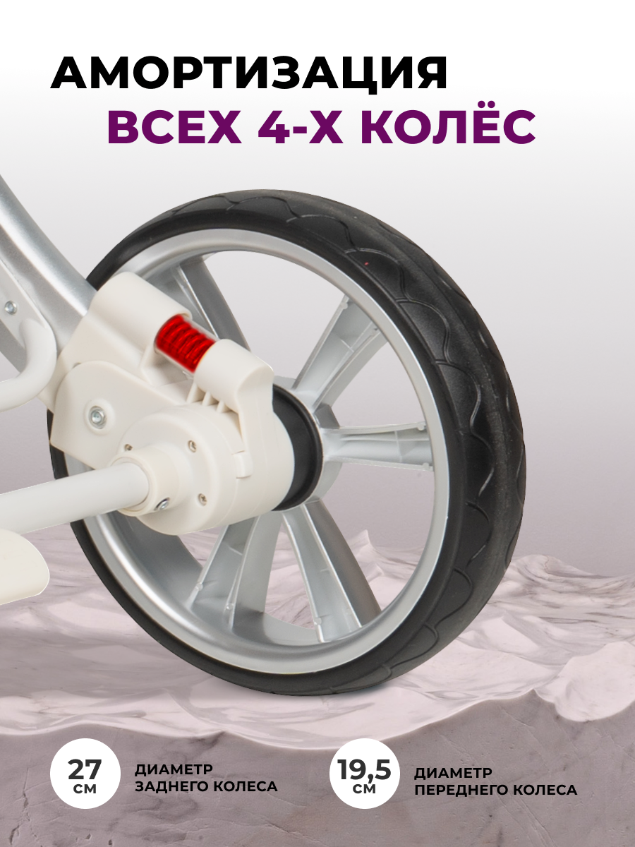 Коляска трансформер Aimile Original New Pearl бежевый - фото 11