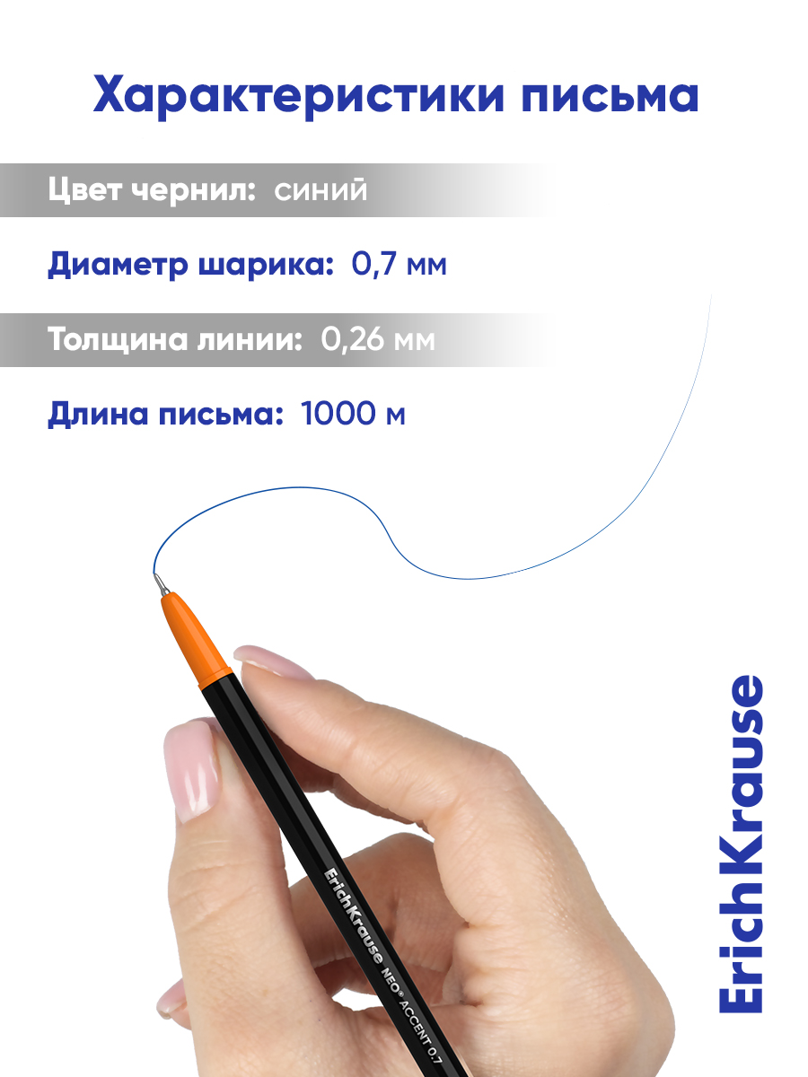 Ручка шариковая ErichKrause 4 шт. - фото 4