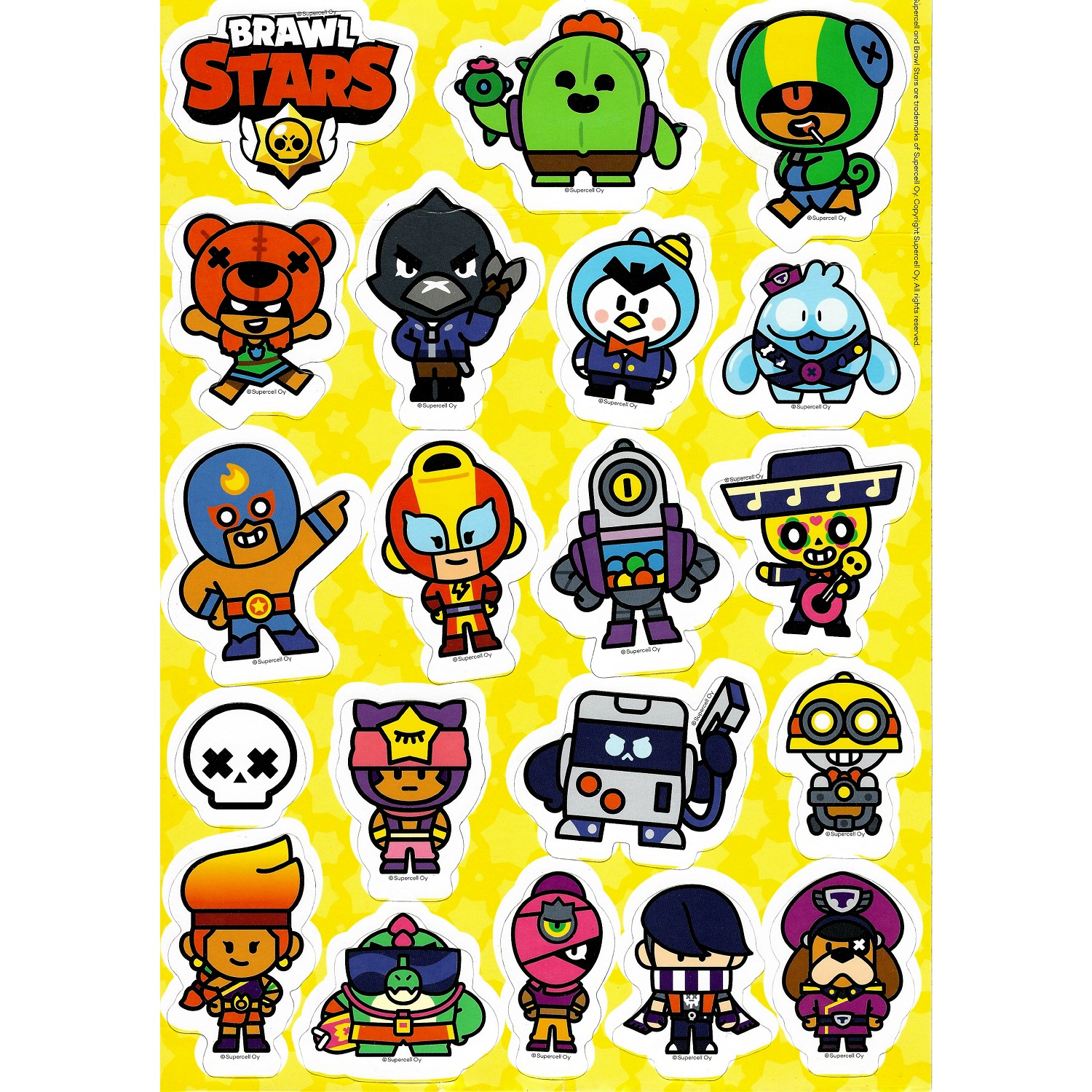 Магниты BrawlStars магнитные наклейки стикеры Бравл Старс 20 штук - фото 1