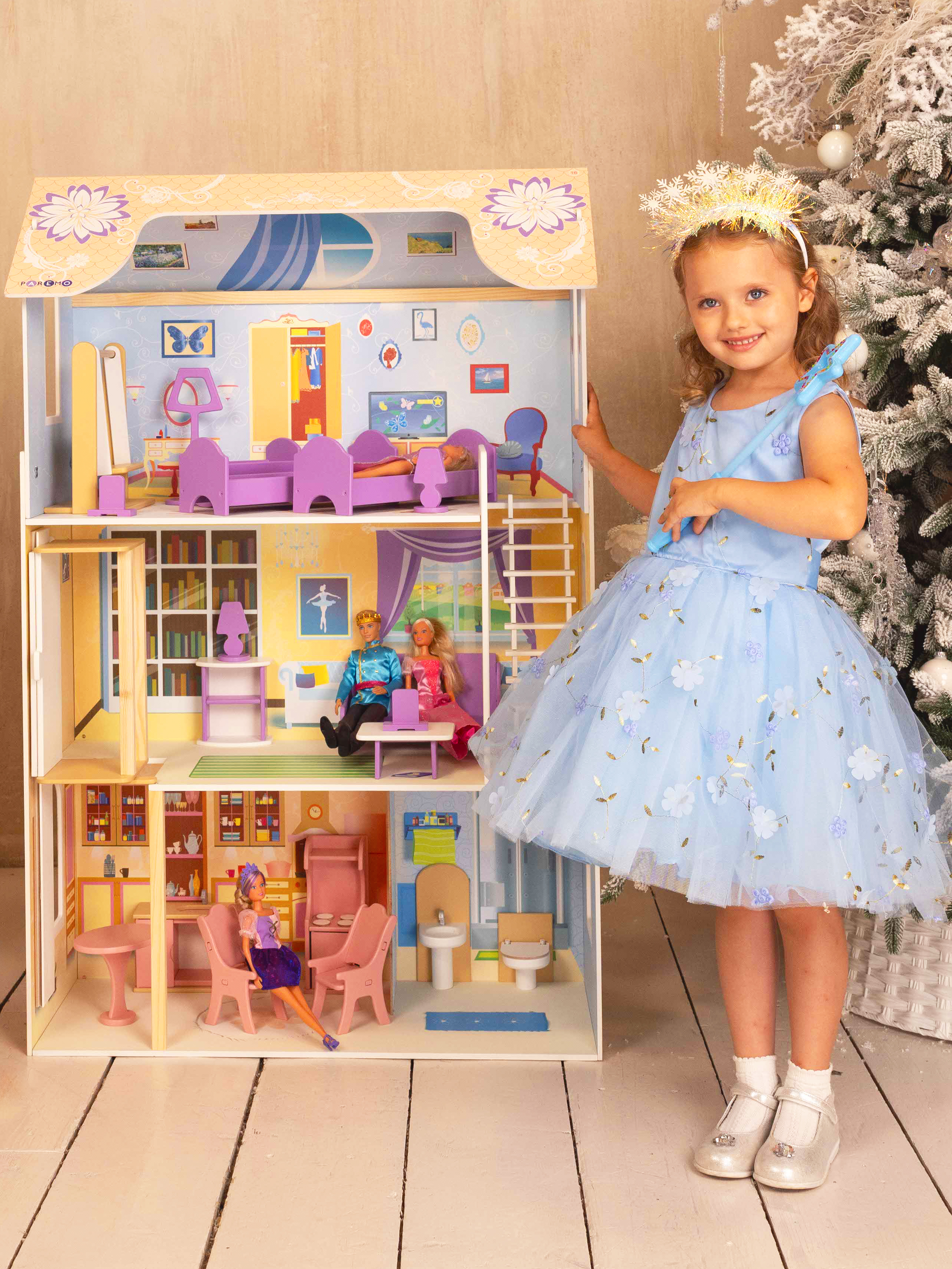 Домик для кукол PAREMO 120 см с мебелью PD315-03 - фото 1