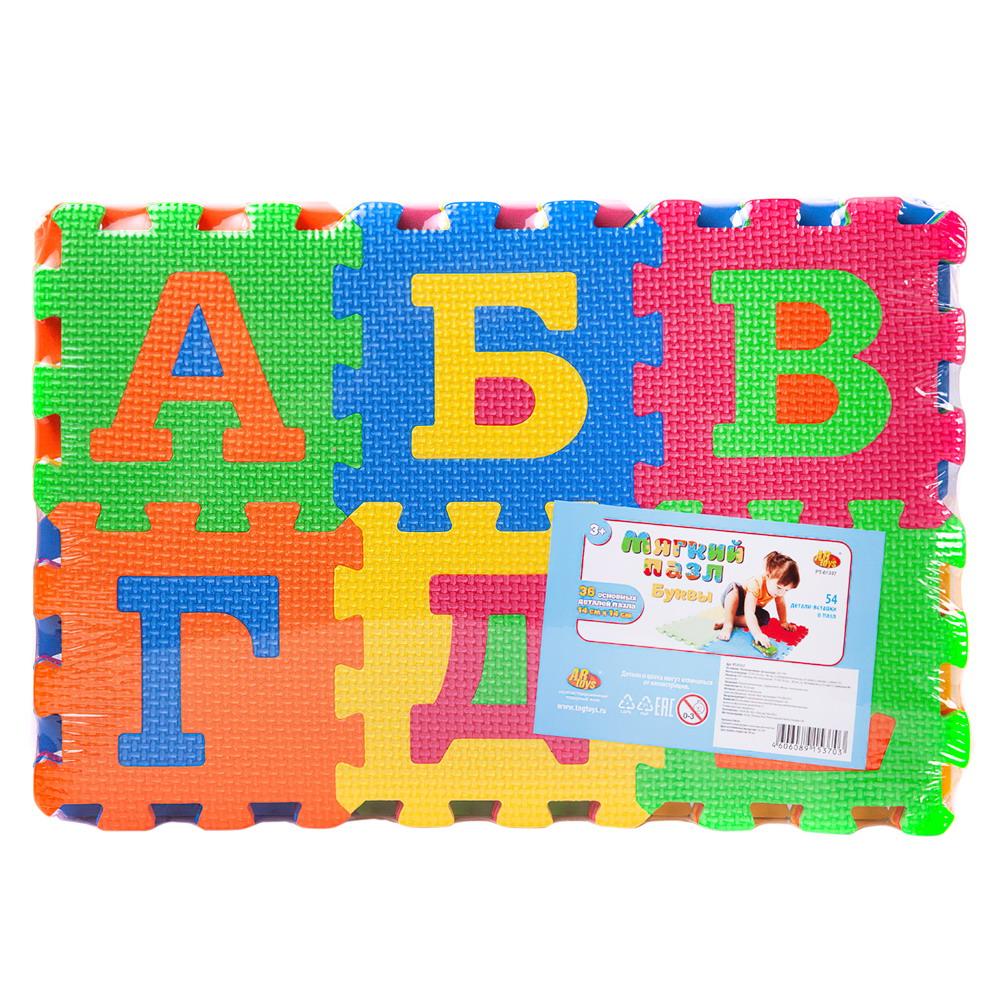 Коврик-пазл Изучаем буквы ABTOYS Мягкие пазлы 90 деталей - фото 1