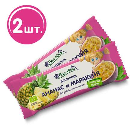 Батончик Fleur Alpine Ананас Маракуйя 2*20г с 3 лет