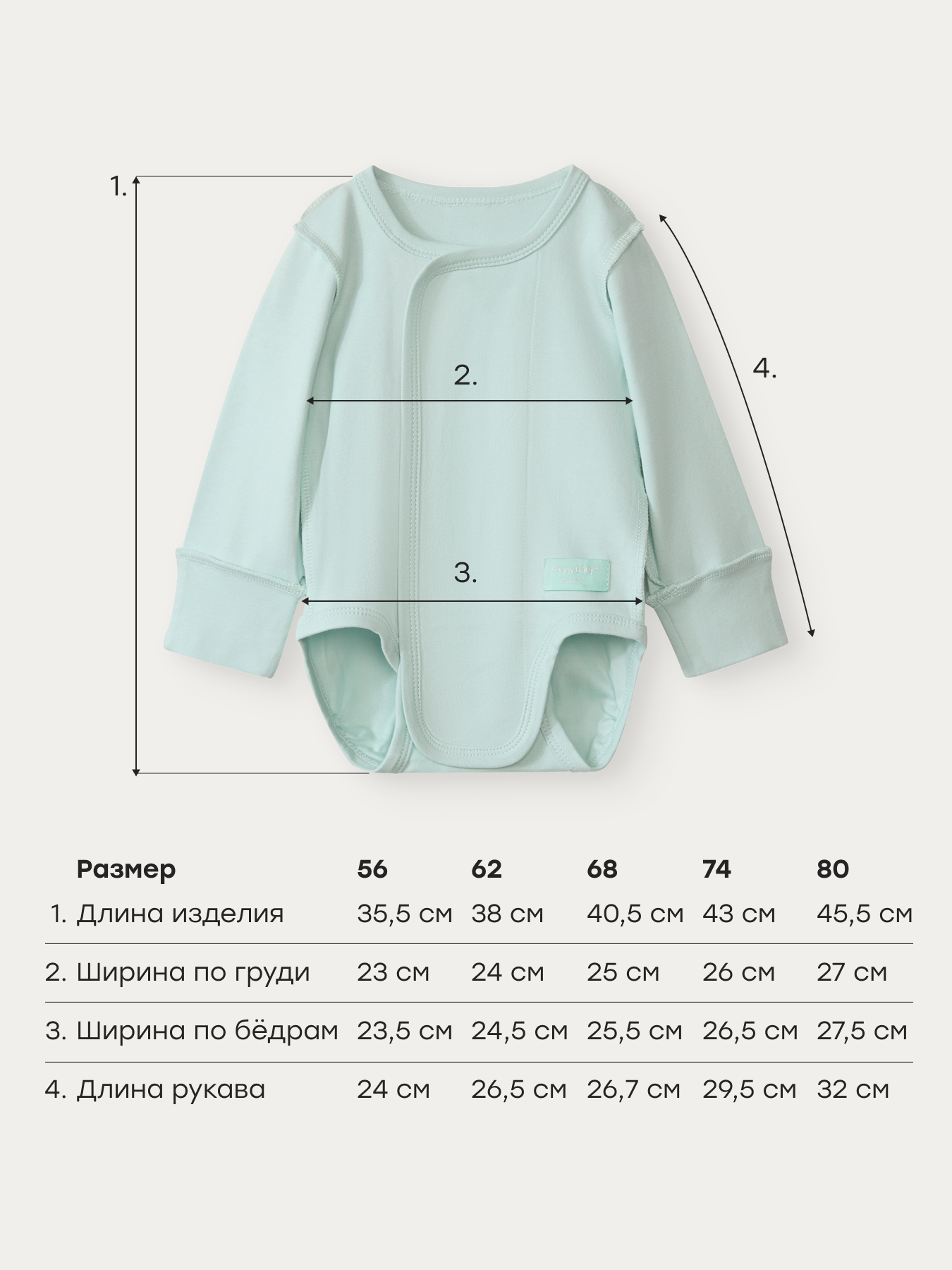 Боди 2 шт Happy Baby 90172-0_milky-blue - фото 6