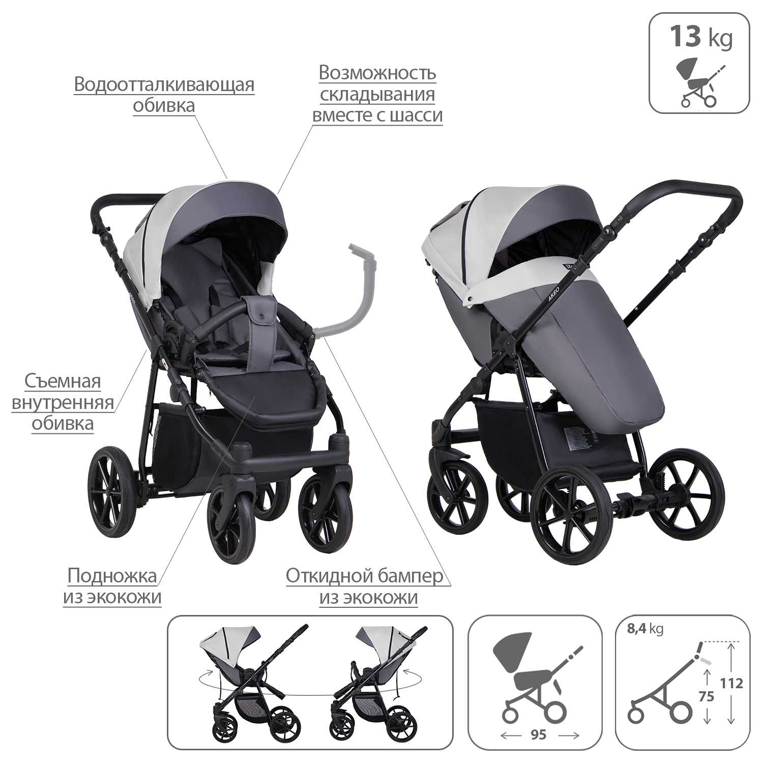 Коляска 2в1 Kitelli Areo - фото 8