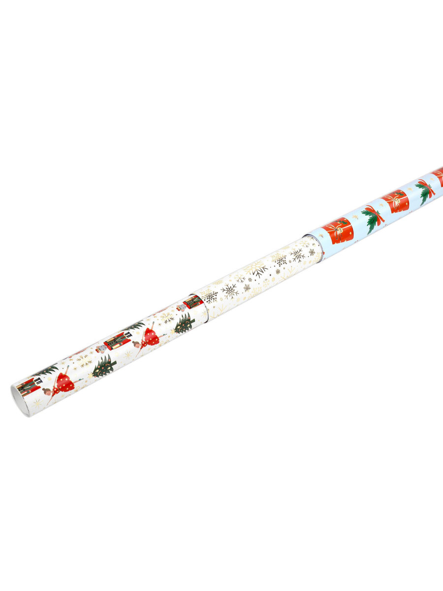 Упаковочная бумага Золотая сказка для новогодних подарков в рулоне 70х100 см набор 3 штуки - фото 11