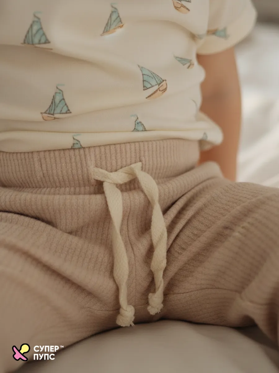 Футболка и штанишки Супер Пупс нбр/фут/штан/паруса/кофе - фото 16