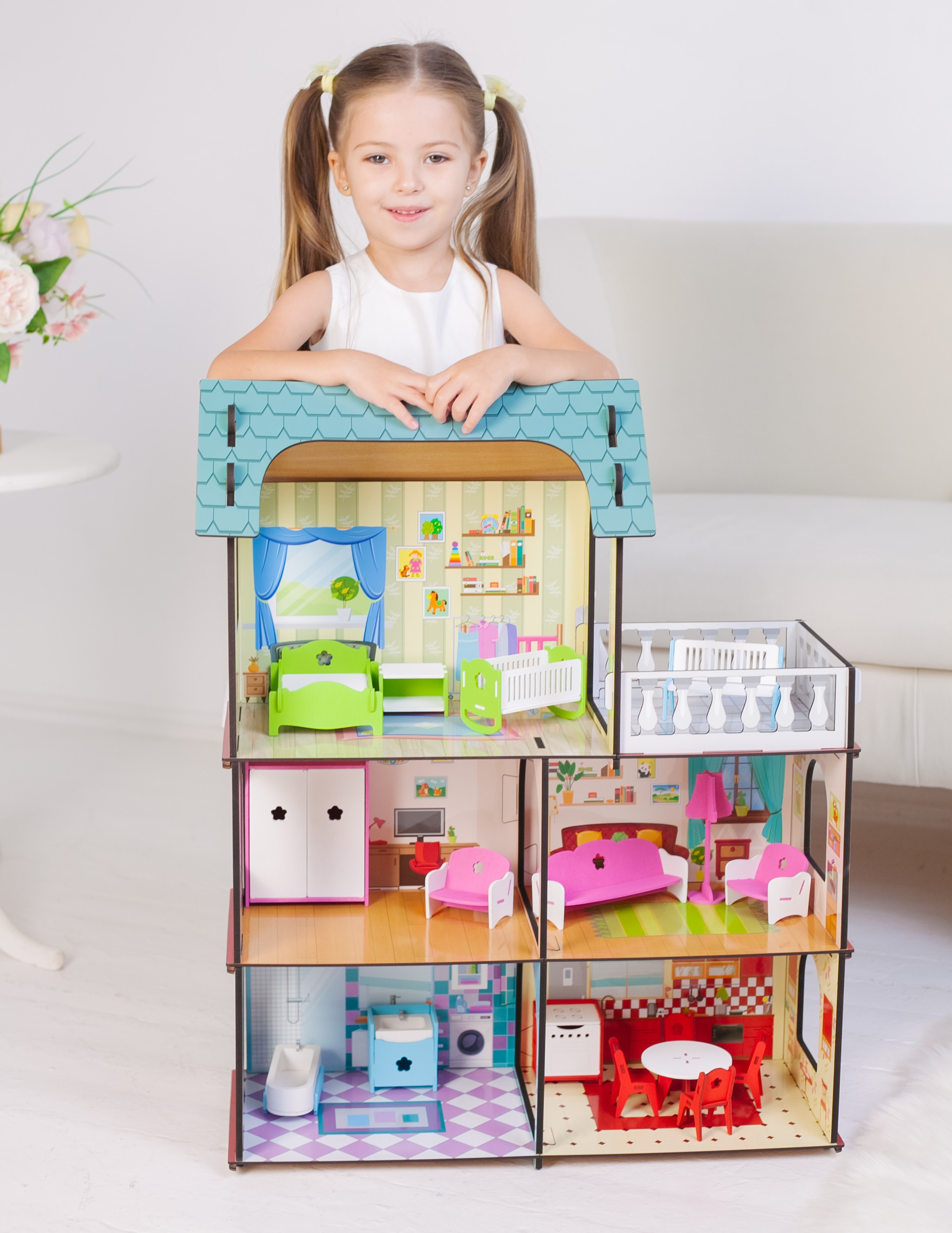 Домик для кукол Alatoys 70 см КД01 - фото 13