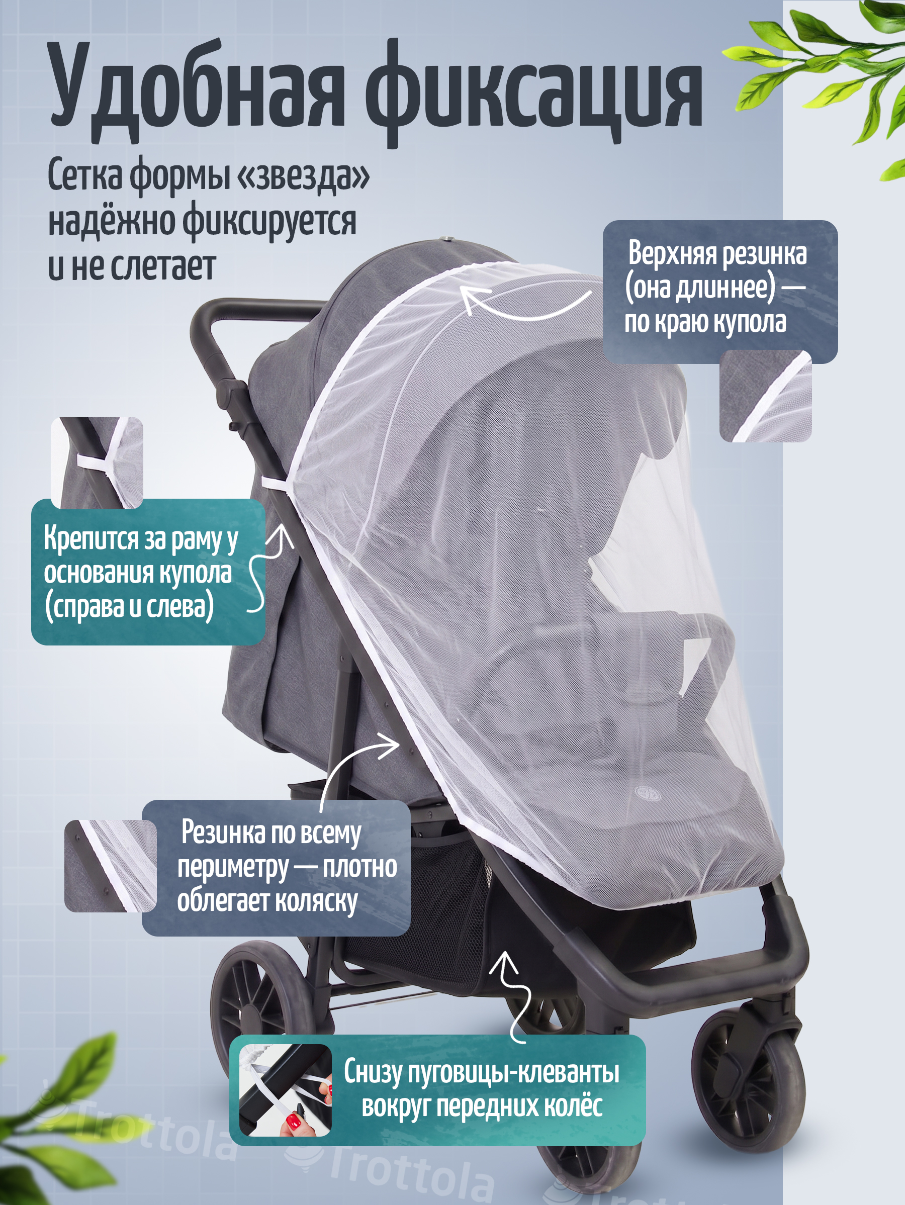 Сетка от насекомых Trottola белый Т040/белая - фото 3