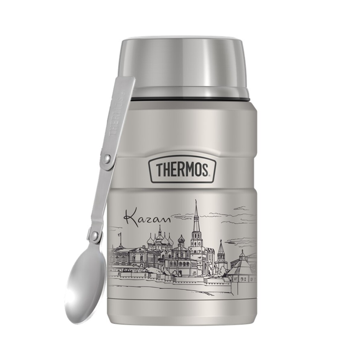 Термос из нерж. стали с ложкой Thermos SK3021(Kazan) 0,7L - фото 1