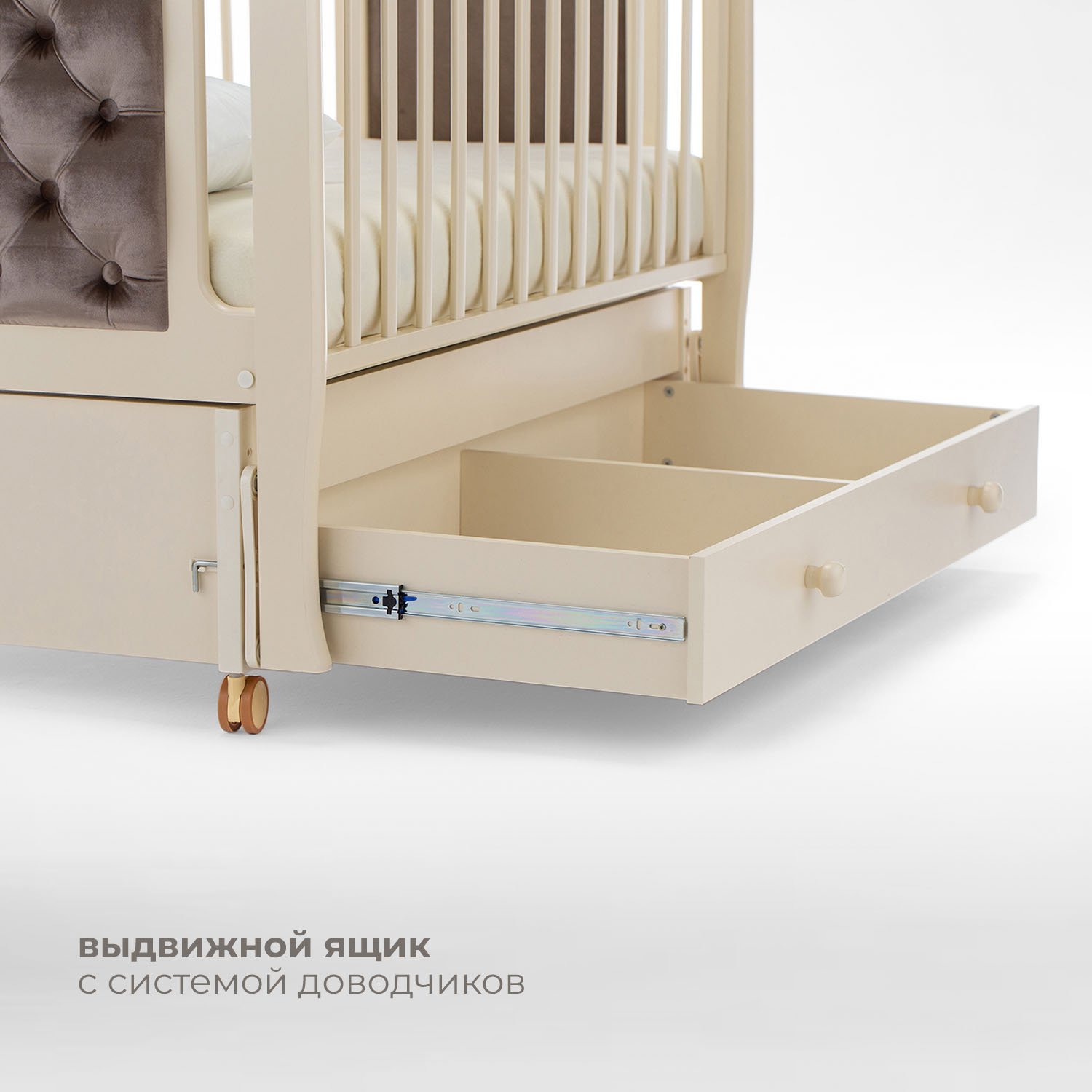 Детская кроватка Nuovita Grazia swing, продольный маятник (слоновая кость) - фото 4