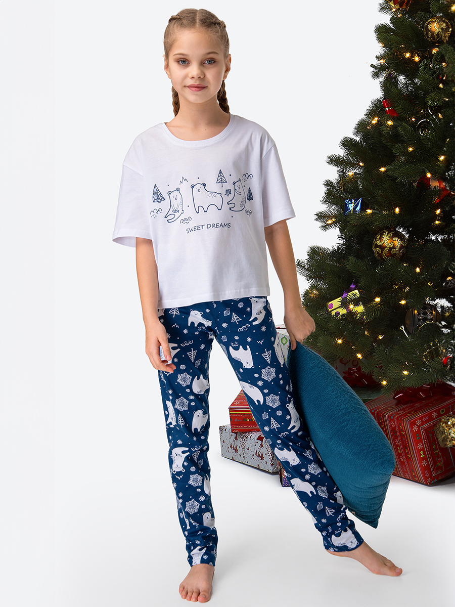 Пижама HappyFox HF6000DSPбелый.медведи.елки.на.чернильном - фото 6