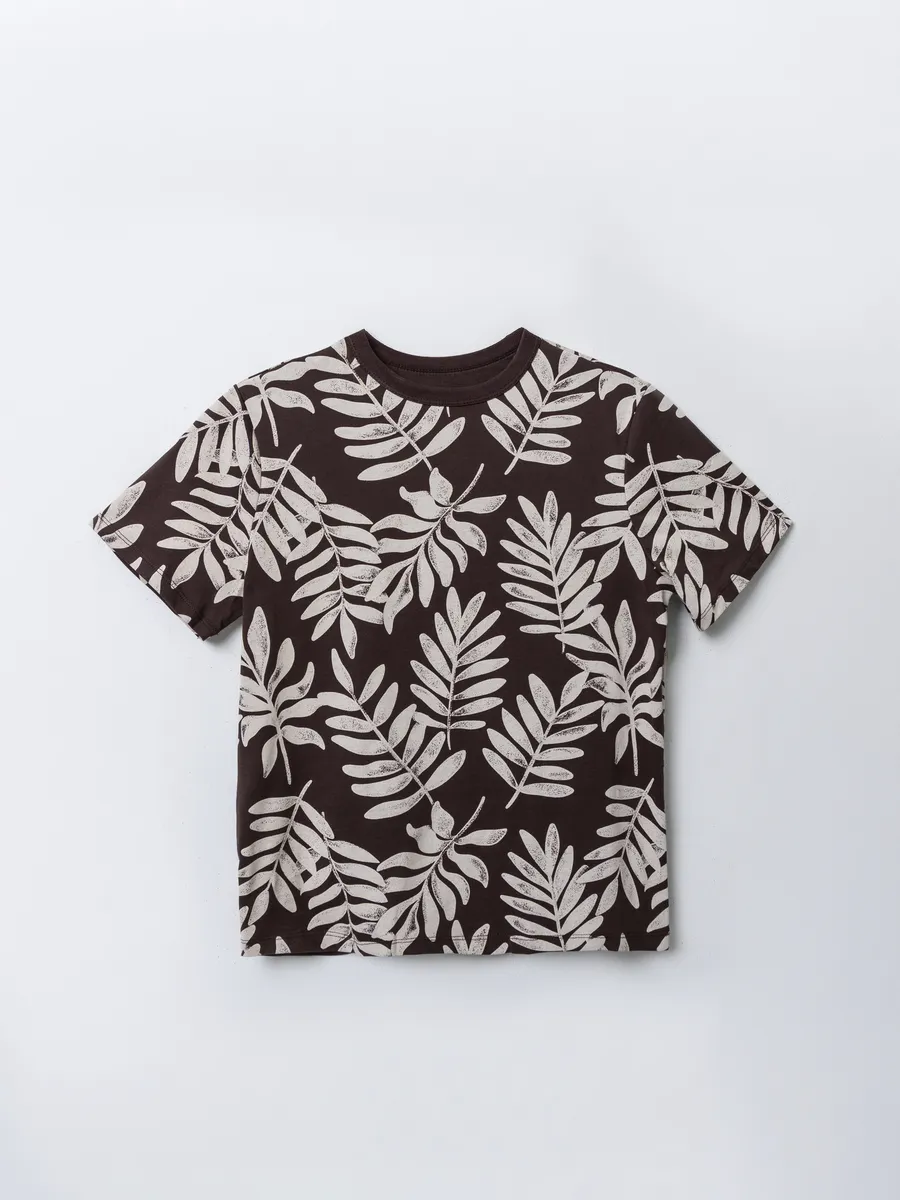 Футболка Mark Formelle (Марк Формэль) 113397/листья на шоколадном - фото 5