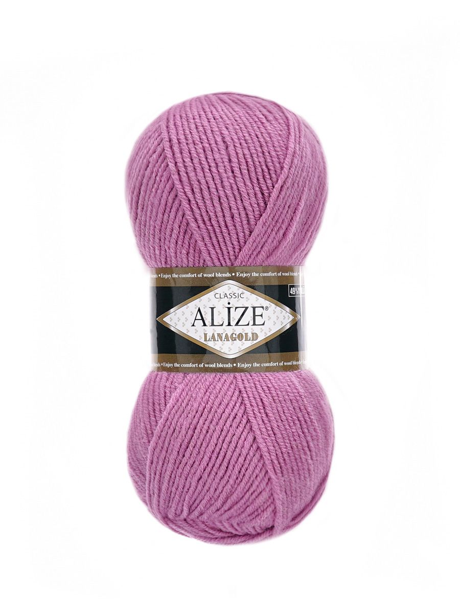 Пряжа Alize полушерстяная мягкая тонкая теплая Lanagold 100 гр 240 м 5 мотков 28 лавандовый - фото 4