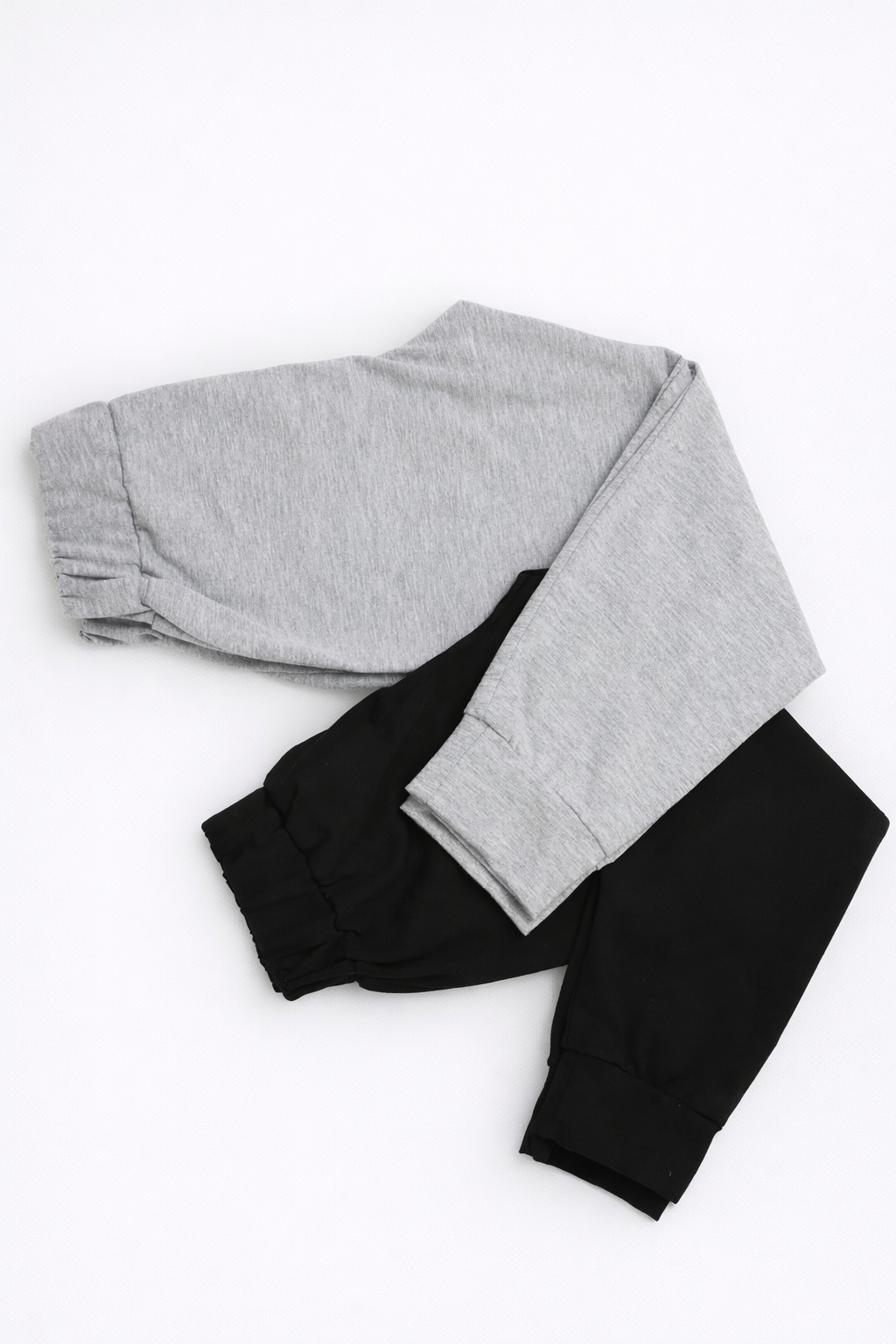 Брюки 2 шт Супер Пупс 2пр/штаны/черный/серый меланж - фото 1