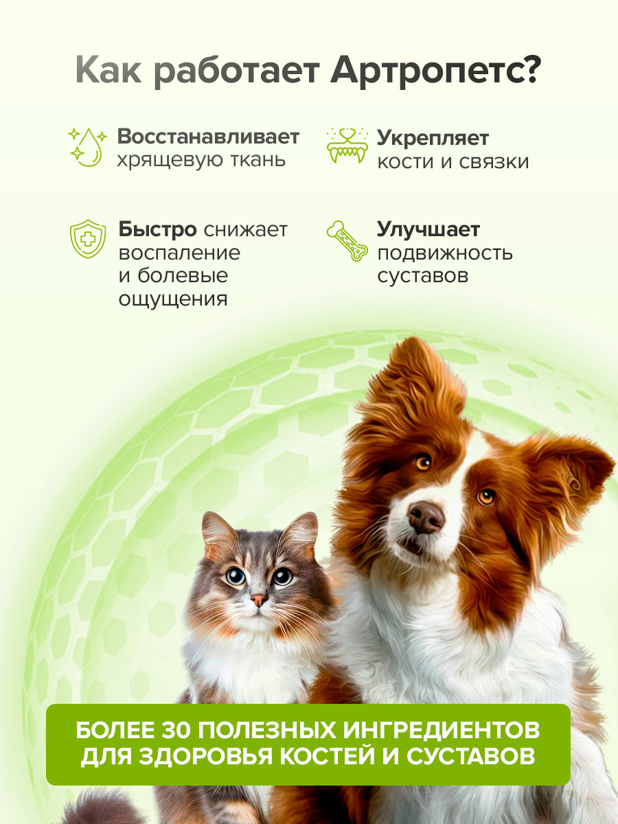 Корм для животных Pets health для укрепления костей и суставов собак и кошек глюкозамин хондроитин мсм - фото 2