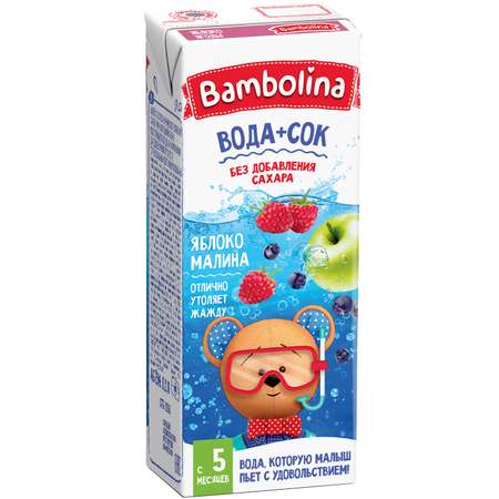 Напиток сокосодержащий Bambolina из яблока малины и черноплодной рябины осветленный 200мл с 5месяцев