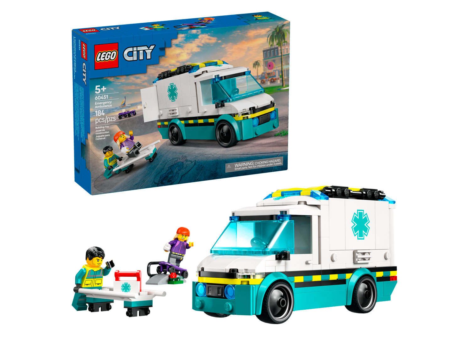 Конструктор LEGO City Скорая помощь 60451 184 дет. - фото 1