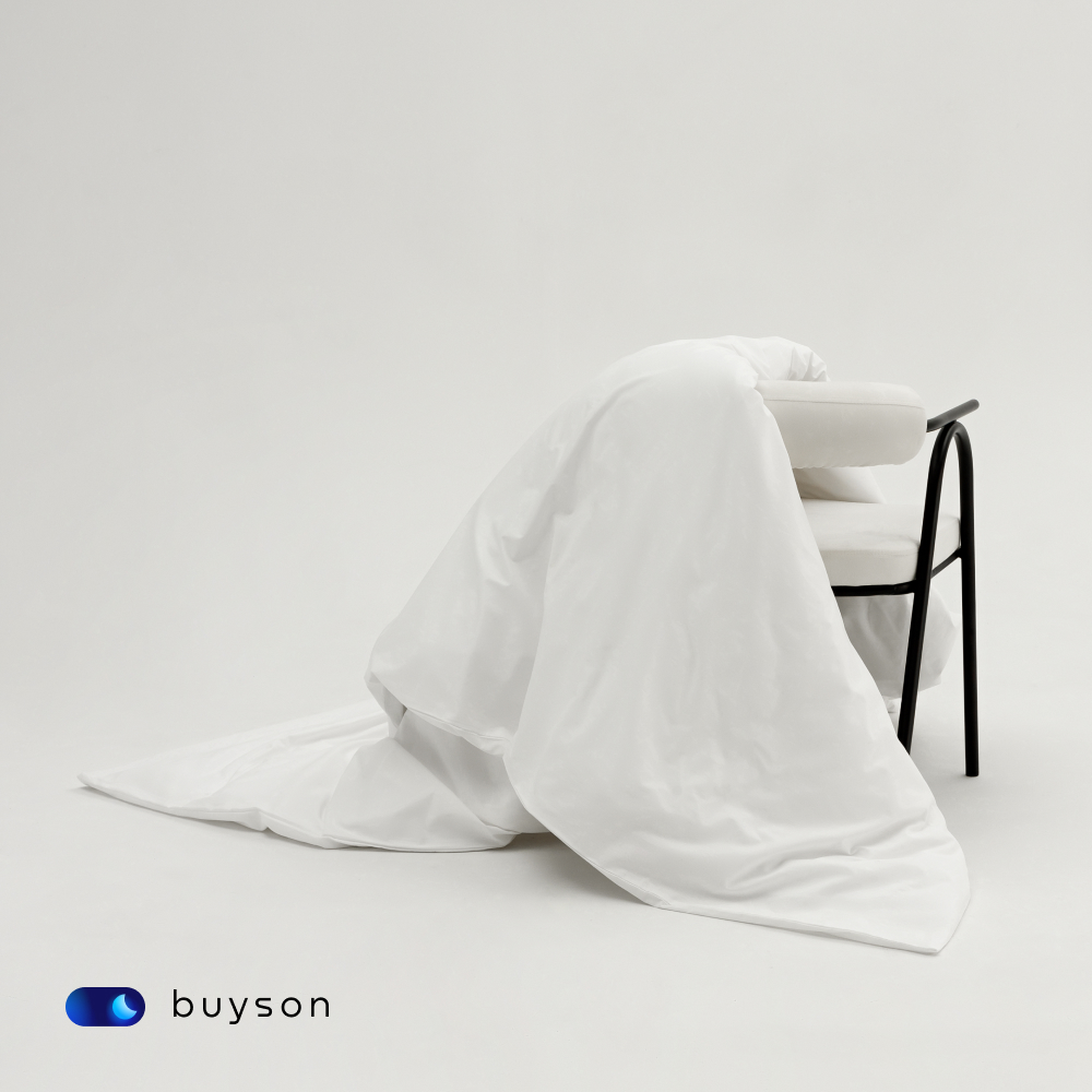 Пододьяльник buyson BuyDream 145х215 см, хлопок (поплин) белый - фото 6