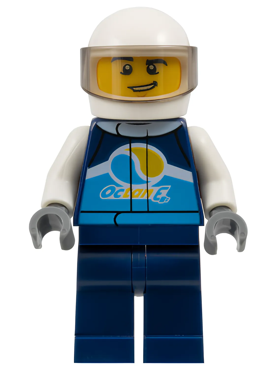 Изображение товара Фигурка Lego Race Car Driver — гонщик с белым шлемом и спортивной экипировкой