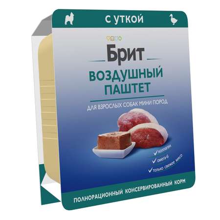 Паштет воздушный Brit Premium 100г для взрослых собак мини пород Утка