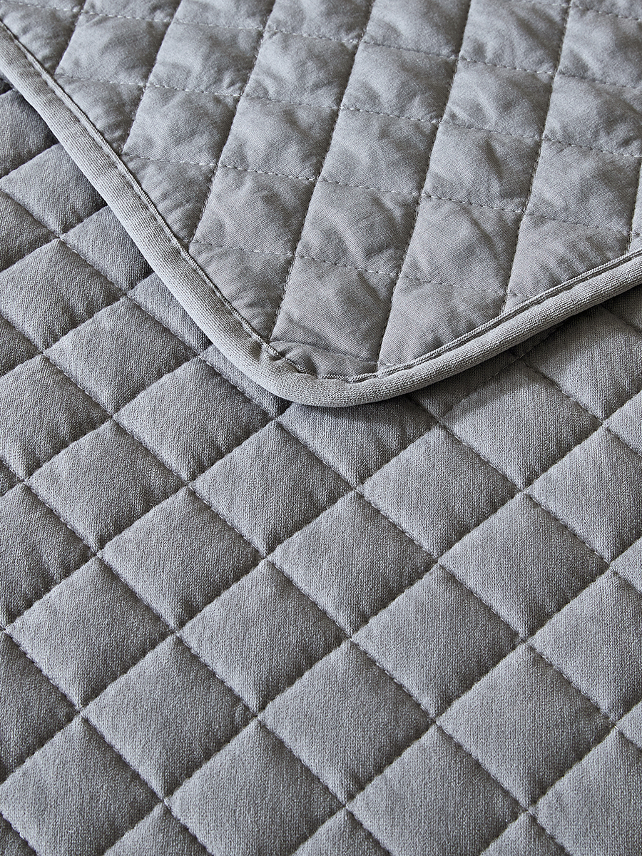 Покрывало Theodora вельвет серый 240 x 220 см - фото 5