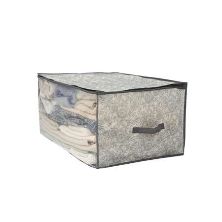 Короб для хранения ЕВРОГАРАНТ серии Grey Flower 60х50х35 см на молнии