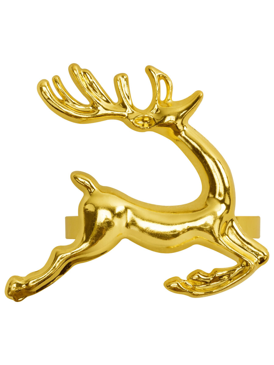 Кольца для салфеток Золотая сказка для сервировки стола новогодние Олени набор 6 штук - фото 7