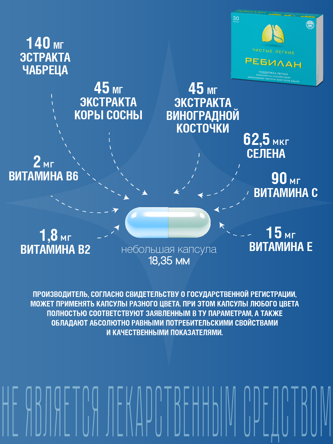 БАД Ребилан Чистые лёгкие - капсулы №30 - фото 5