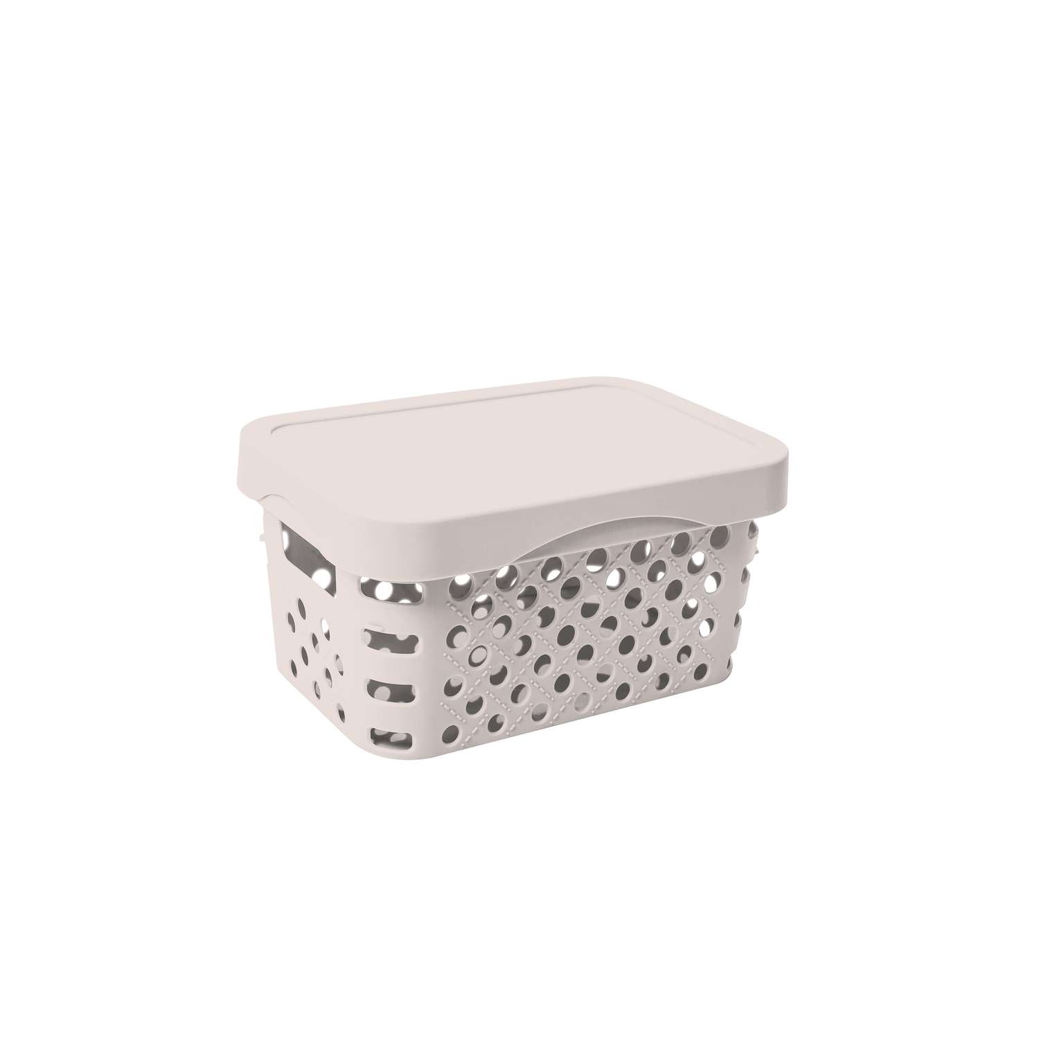 Корзина Архимед Eternity 4л с крышкой кремовая - фото 1