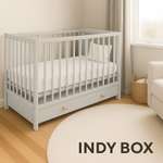 Детская кроватка Rant Indy Box, продольный маятник (бежевый)