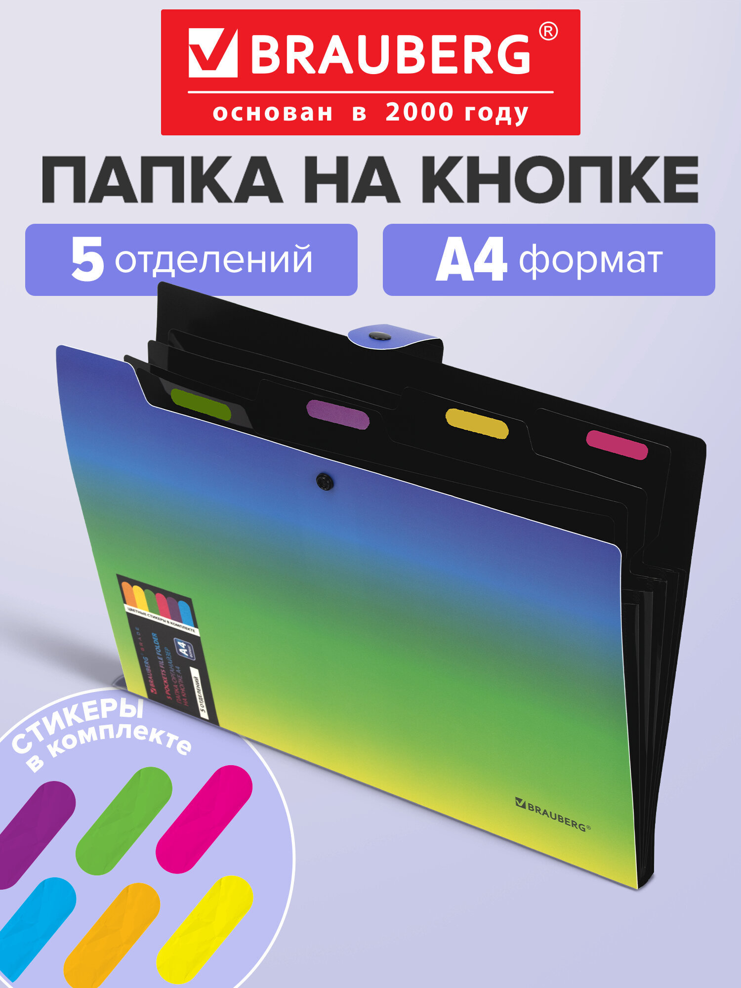 Изображение товара Папка-органайзер BRAUBERG GRADE 274092 Зелено-голубой градиент