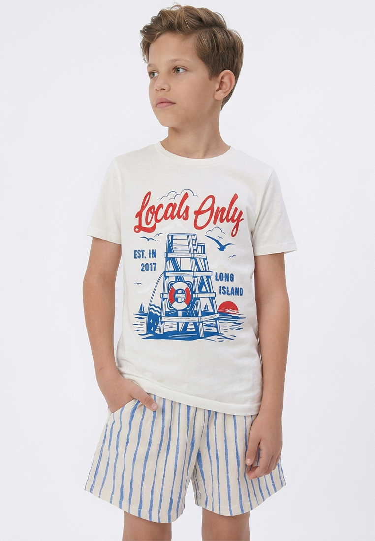 Изображение товара Летний комплект для мальчика футболка и шорты YOULALA 158 хлопок