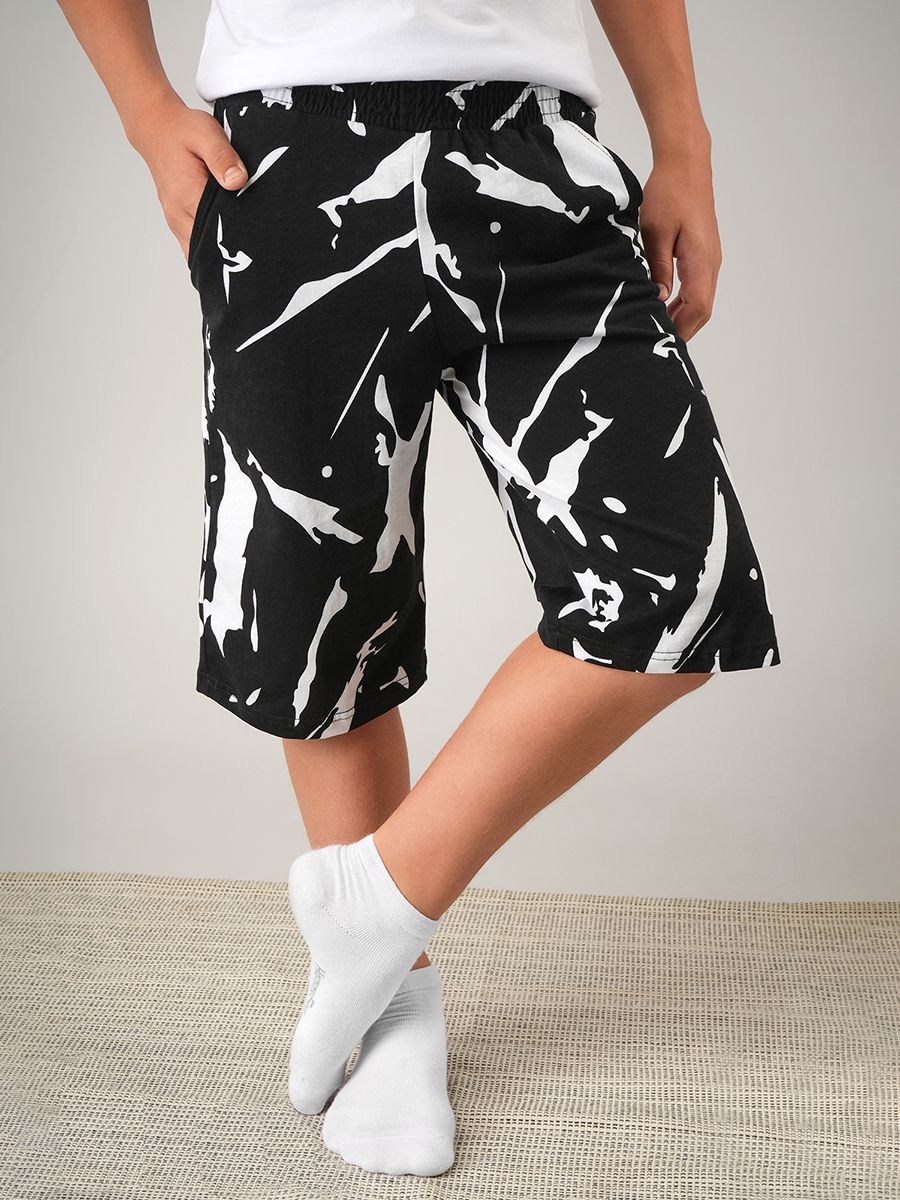 Шорты HappyFox HF037SPкляксы.черный.белый - фото 1