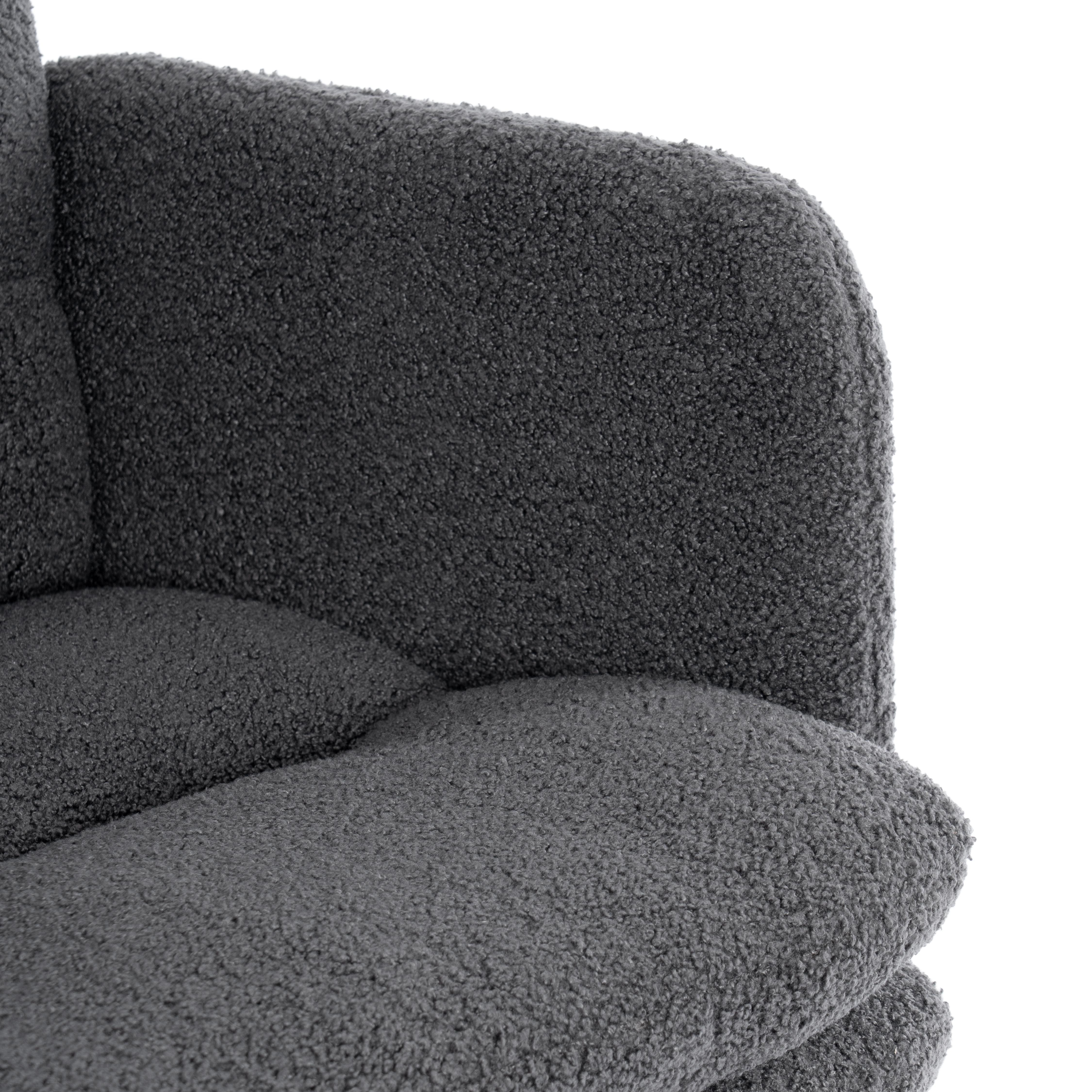 Компьютерное кресло TETCHAIR Dover хром, букле, серый - фото 9