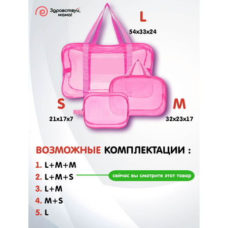 Сумка в роддом Здравствуй мама! Premium Quality 3 шт