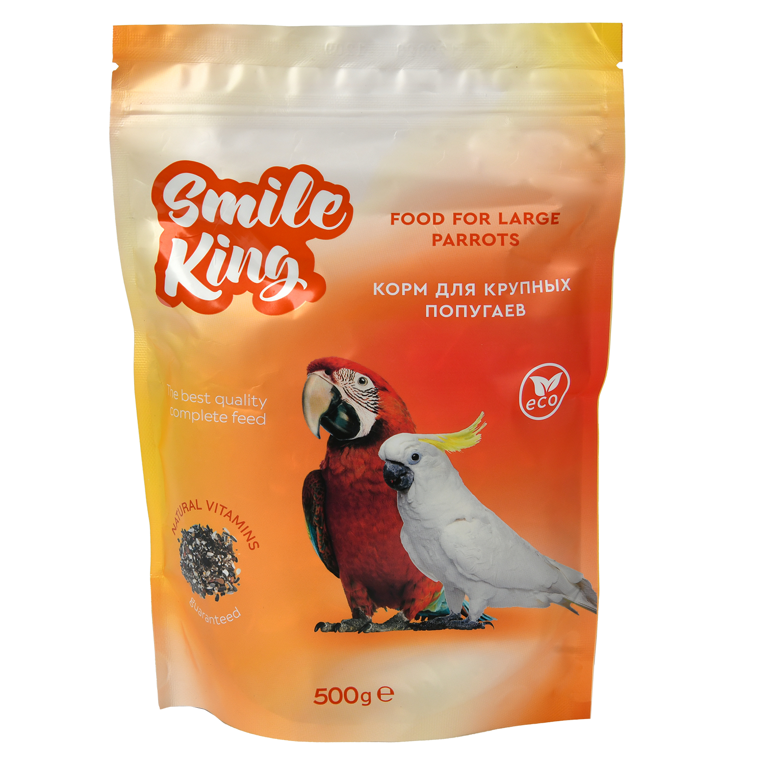 Корм для крупного попугая Smile King пакет 500 г - фото 1