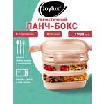 Ланч-бокс Joylux контейнер для еды с 8 отделениями и приборами 1,9 л 3 уровня 10х21х14 см
