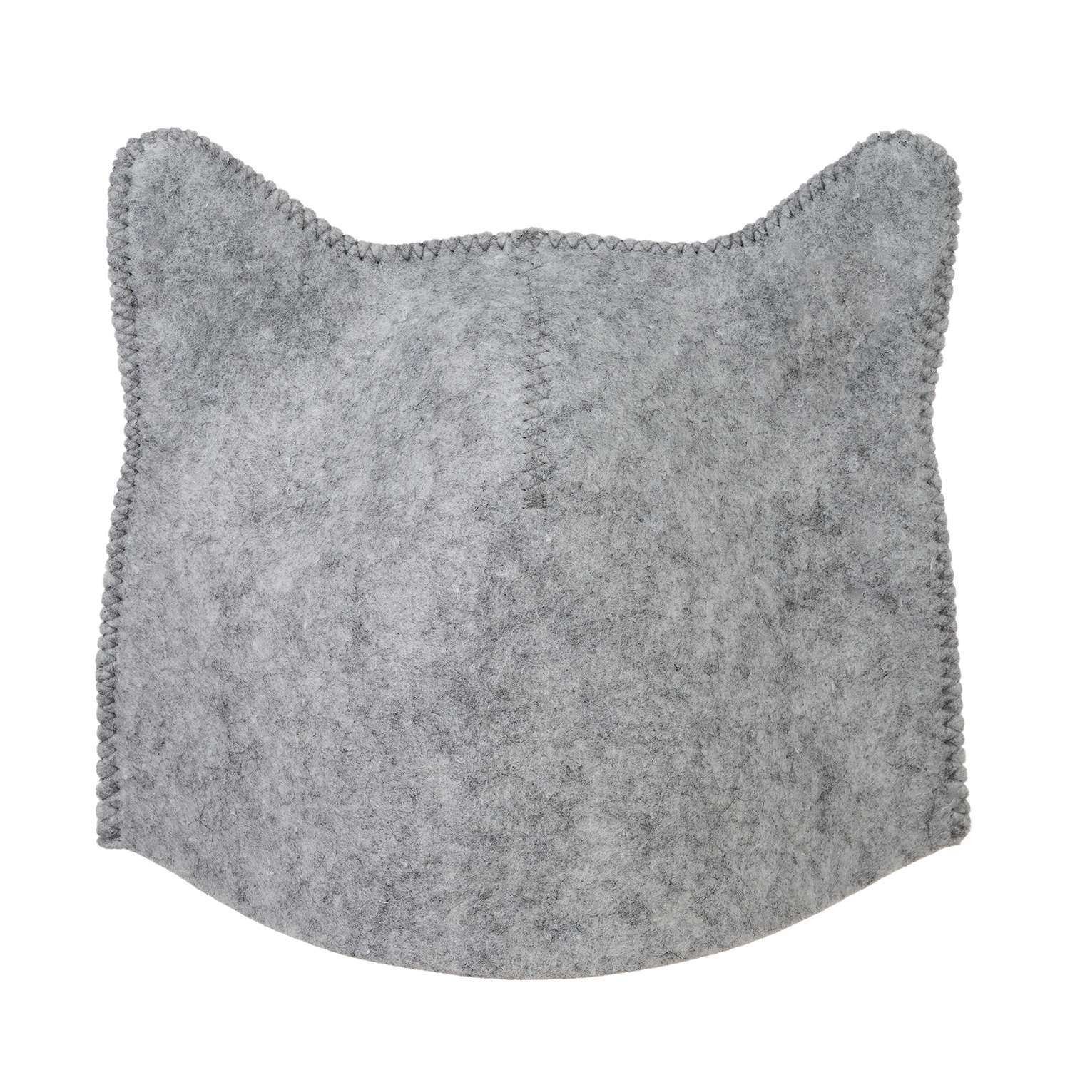 Шапка банная ГлавБаня Кошка с вышивкой войлок серый синтетический - фото 3