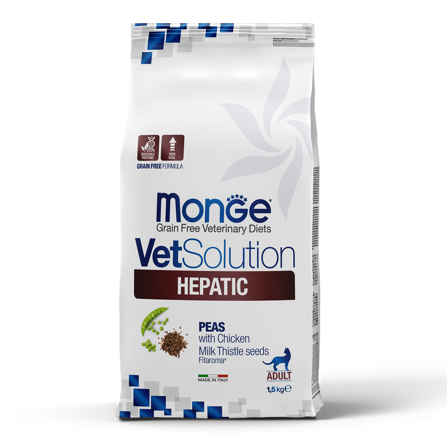 Корм для кошек диетический MONGE VetSolution Cat Hepatic Гепатик при заболеваниях печени 1.5кг - фото 5