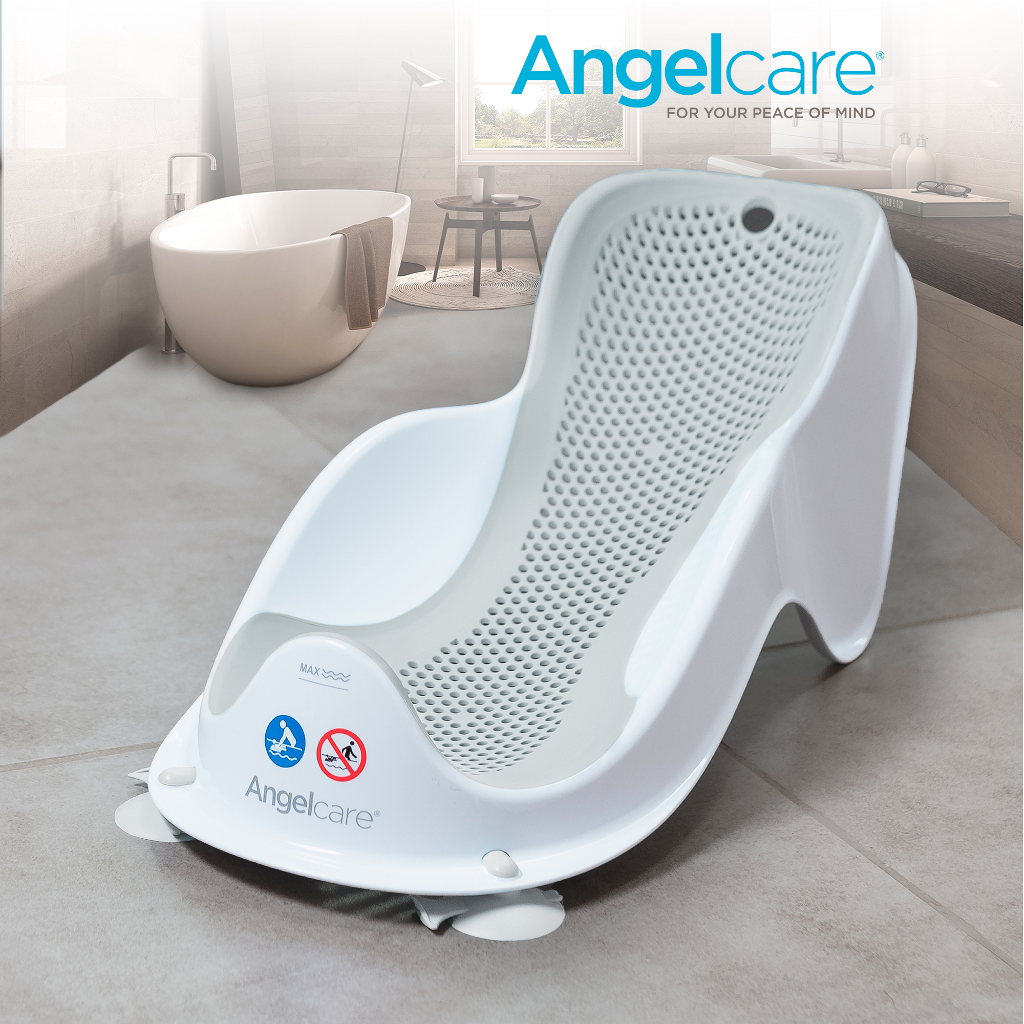 Горка для купания ANGELCARE Bath Support Mini светло-серая - фото 1