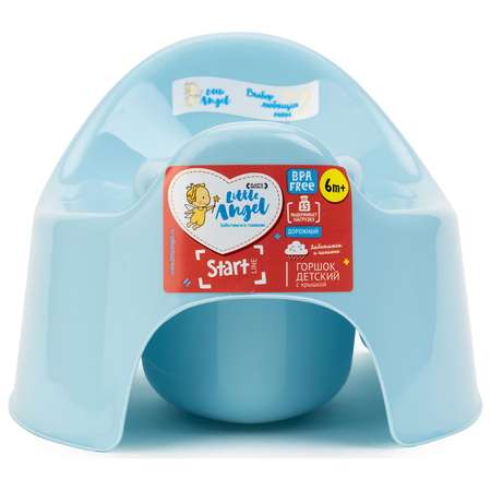 Горшок LittleAngel Start с крышкой Голубой LA2701BL
