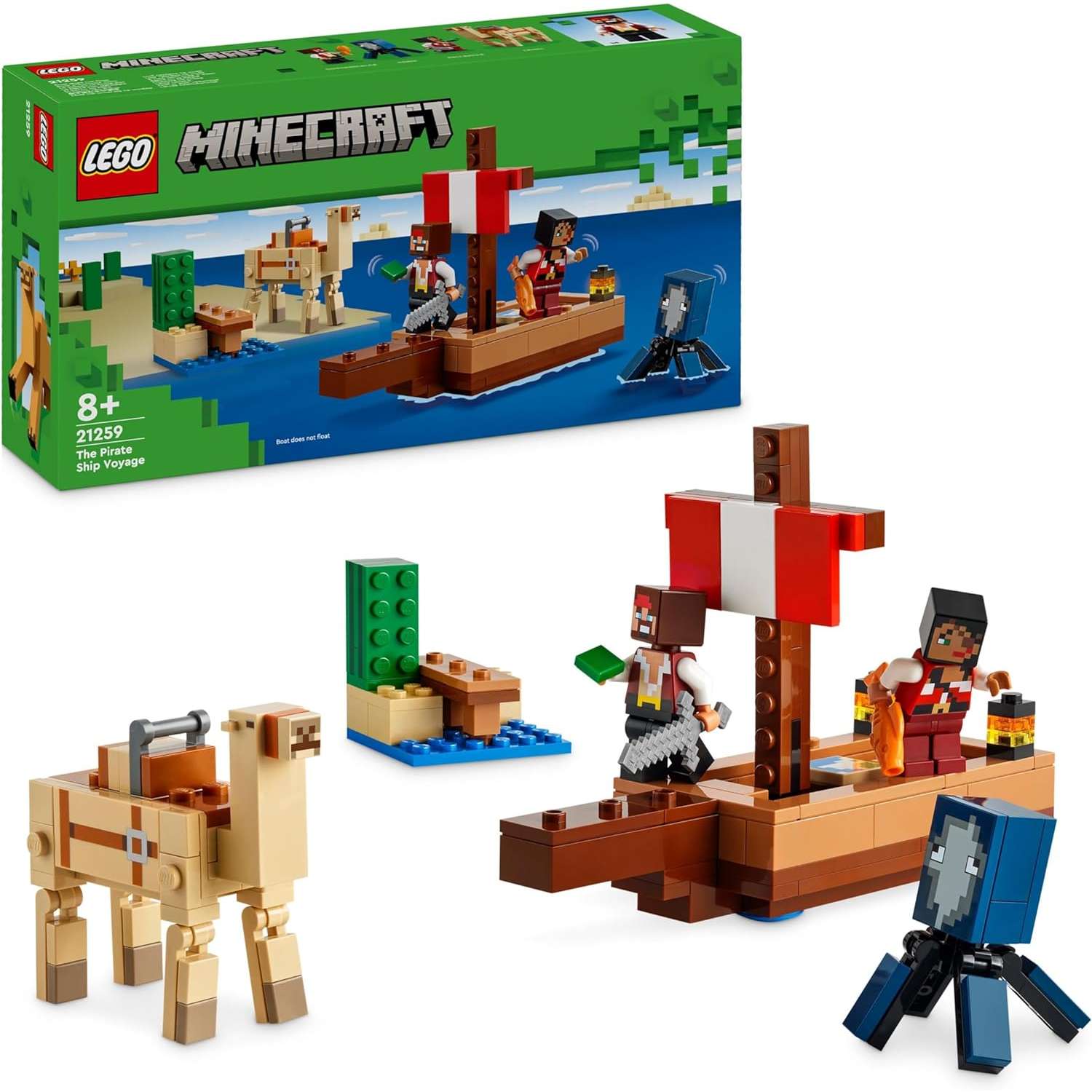 Конструктор LEGO Minecraft На пиратском корабле 166 дет. - фото 1