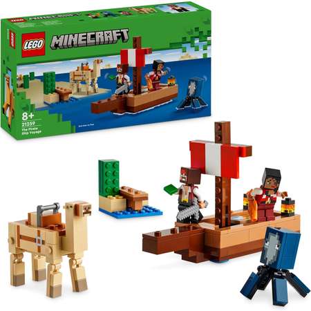 Конструктор LEGO Minecraft На пиратском корабле блочный