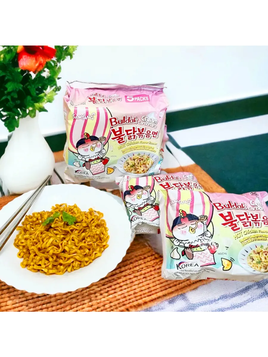 Лапша быстрого приготовления Samyang острая курица и крем-карбонара - фото 5