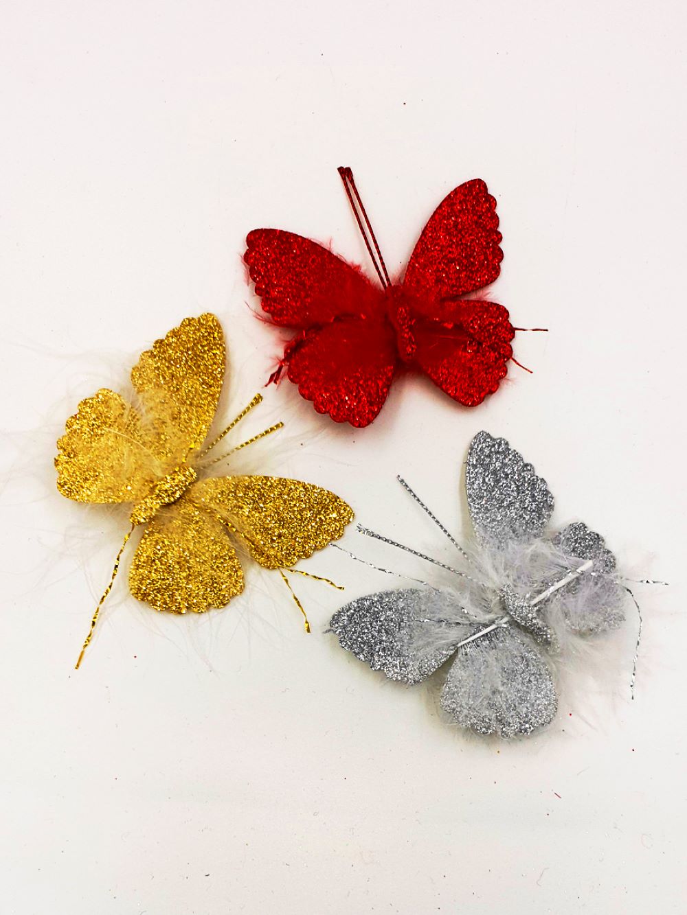 Украшение ёлочное Магия праздника «‎Бабочки» на прищепках 7 см 3 шт - фото 1