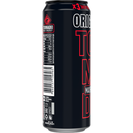 Напиток энергетический TORNADO Max Energy Original 0