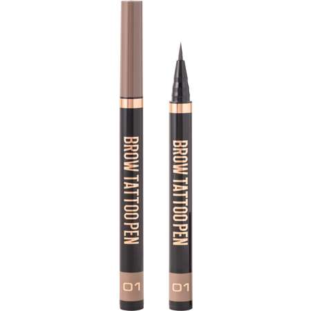 Лайнер для бровей STELLARY Brow tattoo pen, стойкий, тон 01 светло-коричневый, 0.7 мл